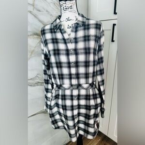 Roots Women’s Black Plaid Flannel Dress